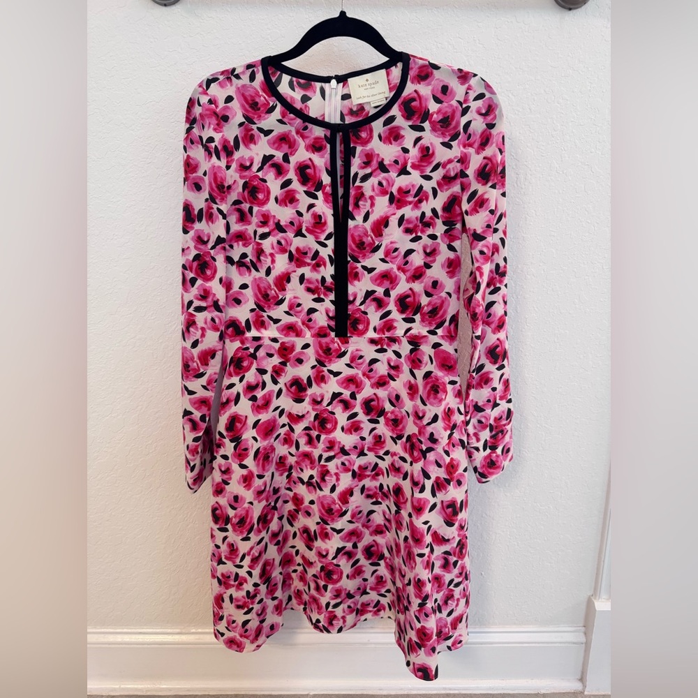 Kate Spade Pink and Black Floral Dress